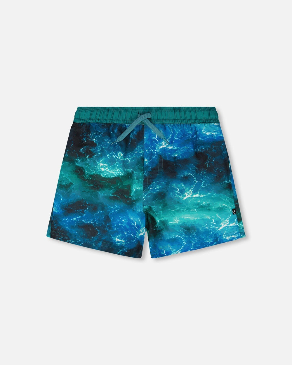 Maillot de bain imprimé vagues bleues