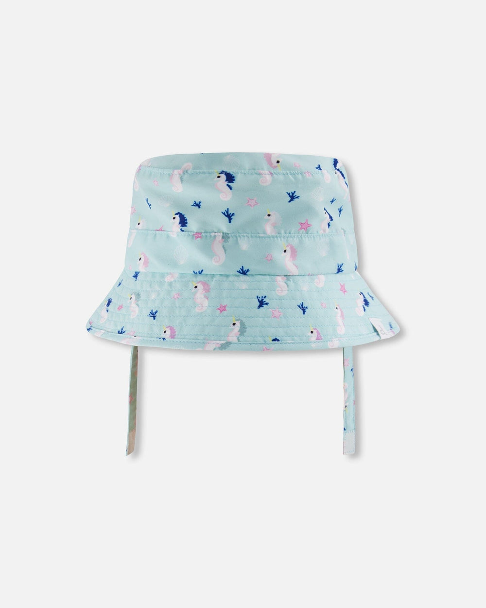 Chapeau de plage bleu imprimé hippocampe