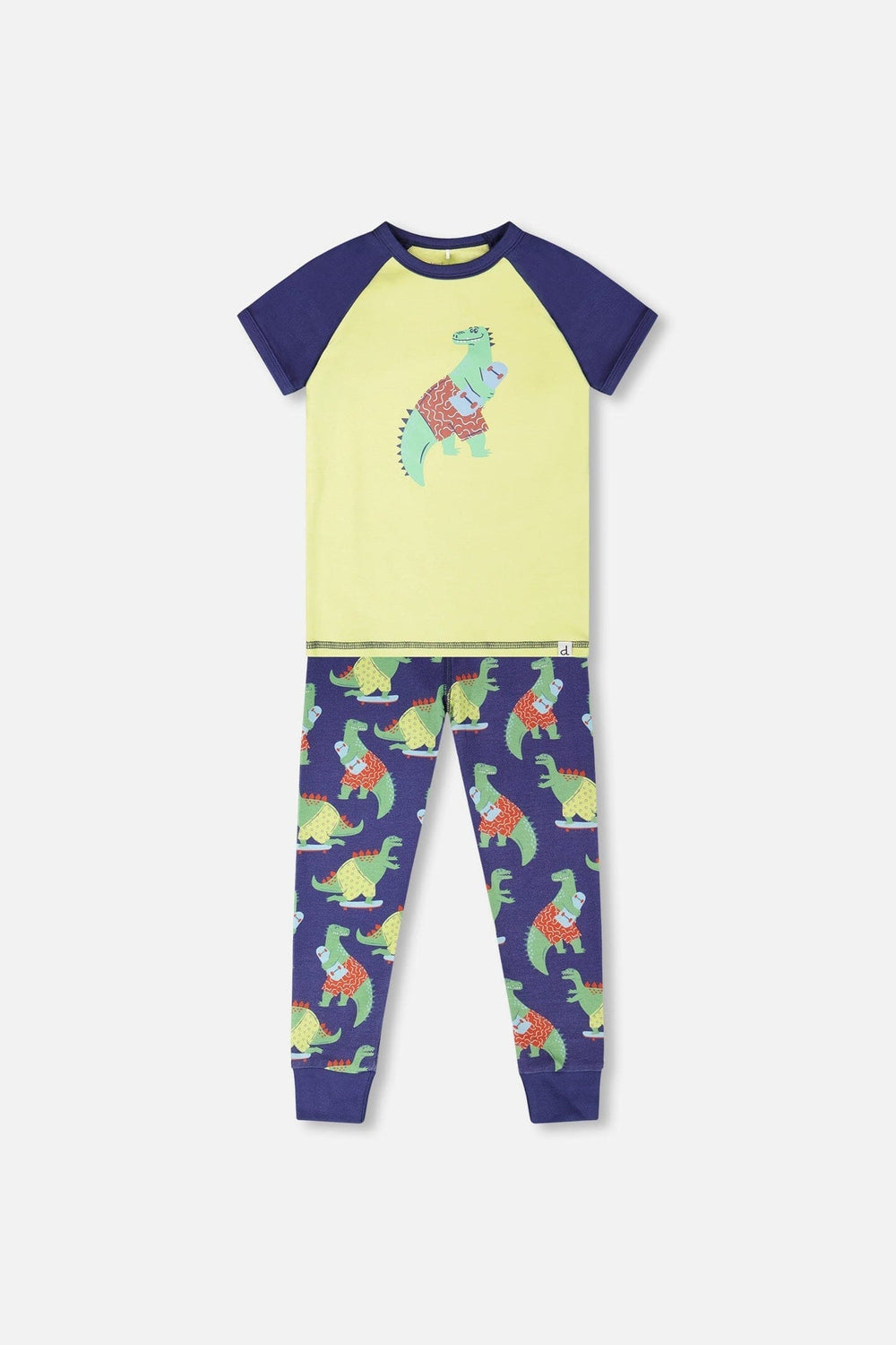Organic Cotton Two-Piece Pyjama Set Blue Dino Print