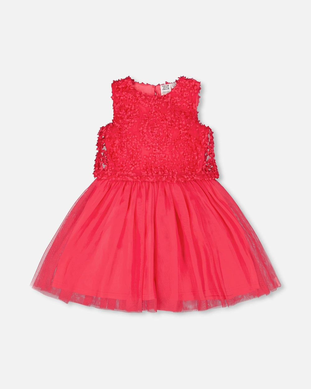 Sleeveless Textured Rosette Dress Pink