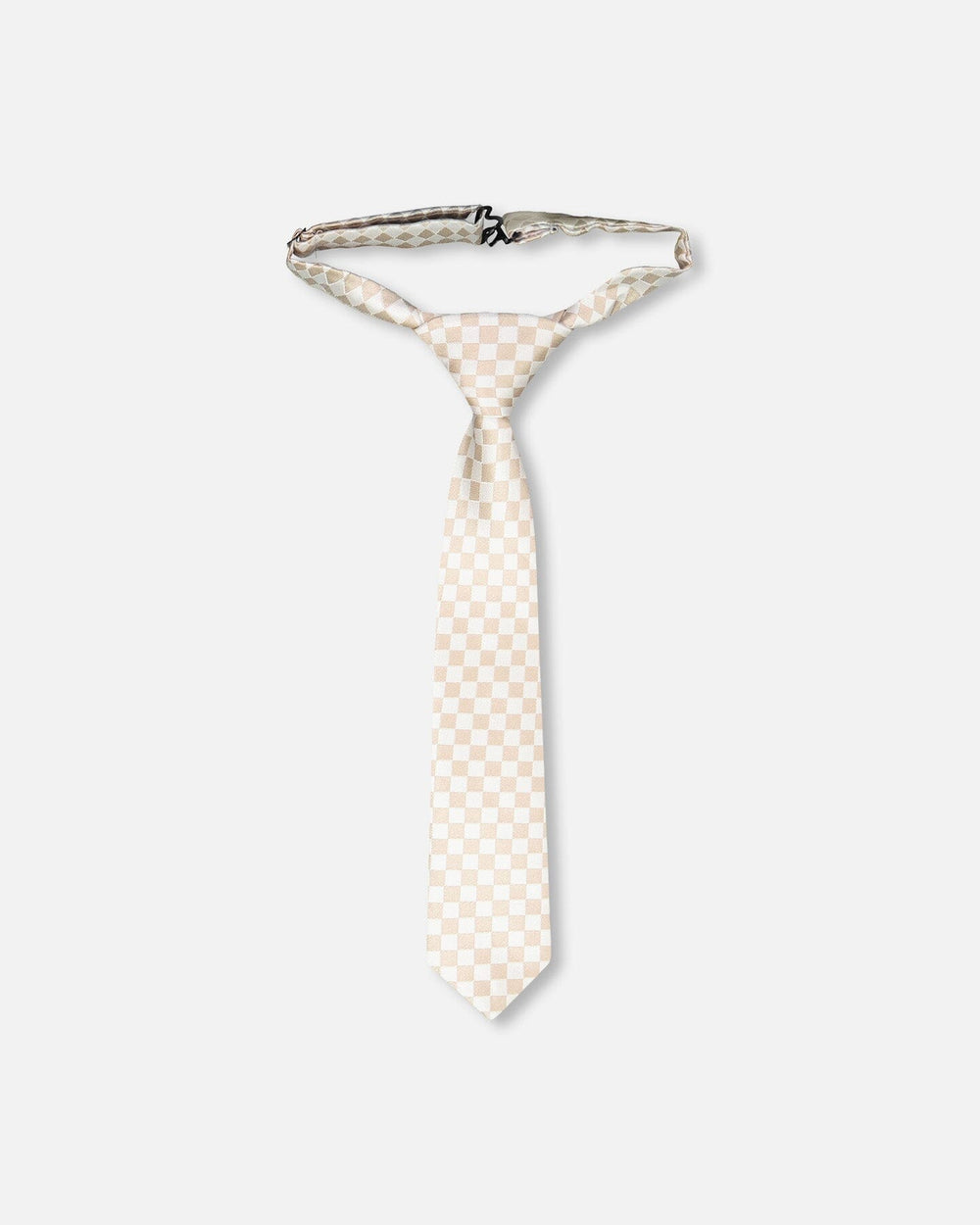 Neck Tie White And Sand Check