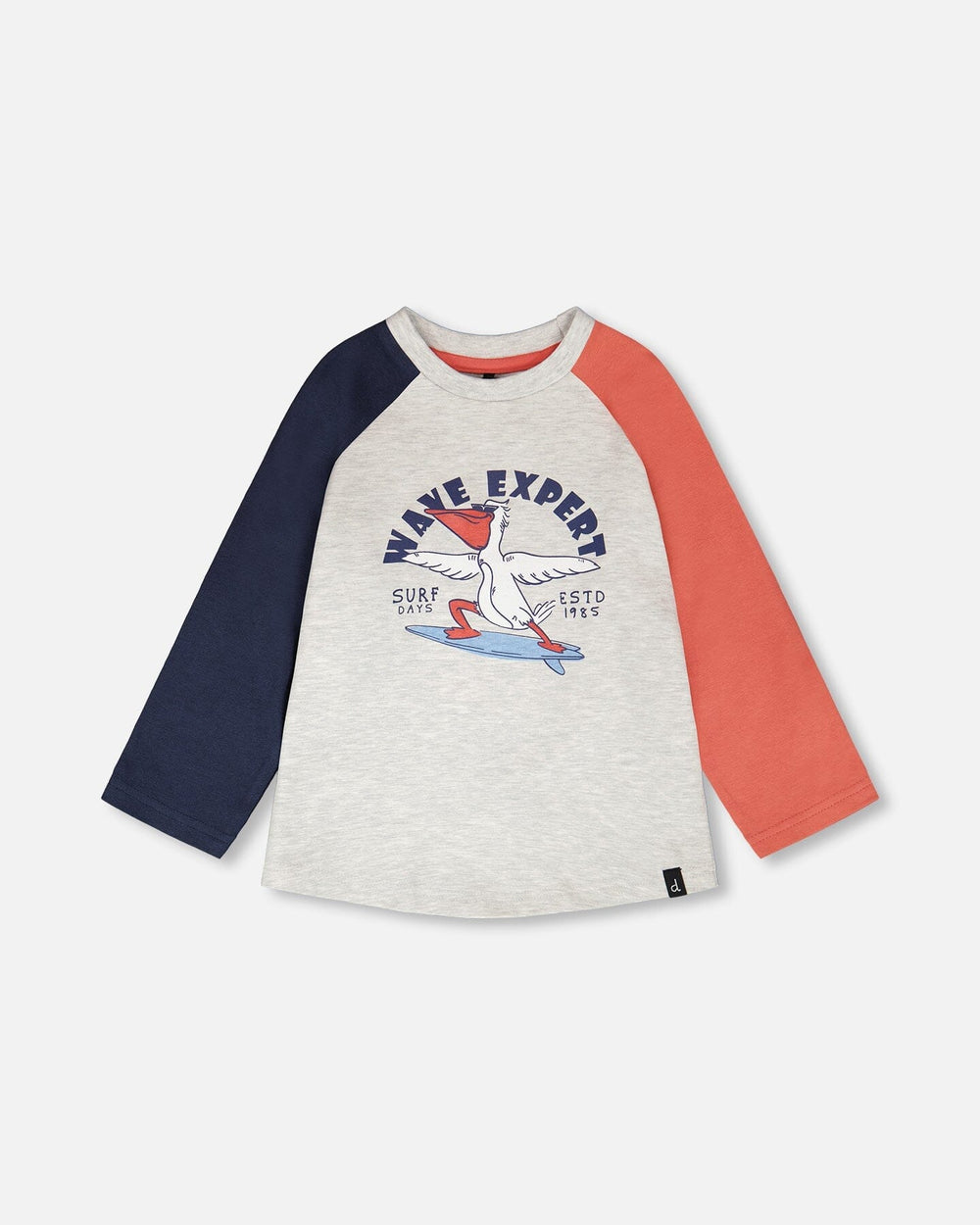 T-shirt manches longues en jersey gris chiné clair