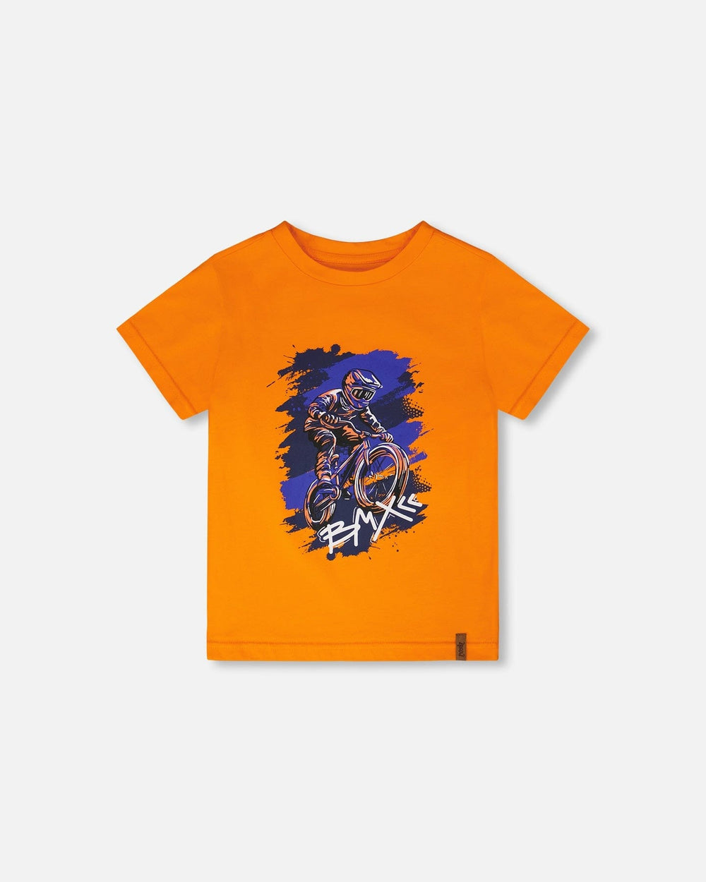 T-shirt en jersey de coton biologique avec imprimé BMX orange