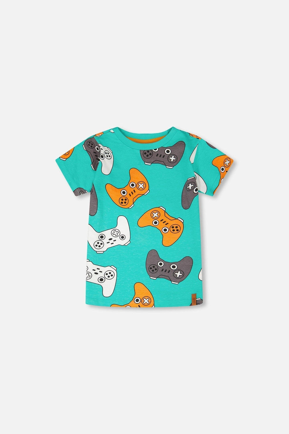 Organic Cotton Jersey T-Shirt Blue Printed Gamepads