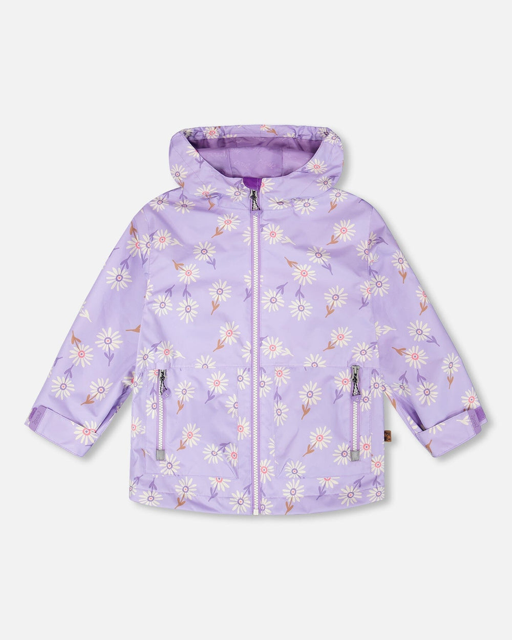 Veste mi-saison imprimé marguerites violettes