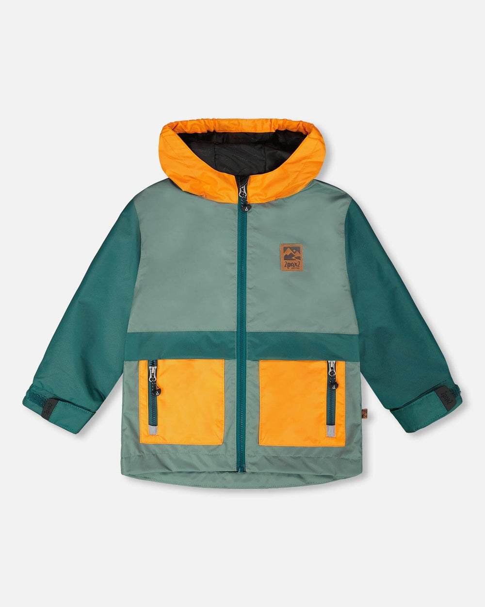 Mid-Season Jacket Dark Green And Orange