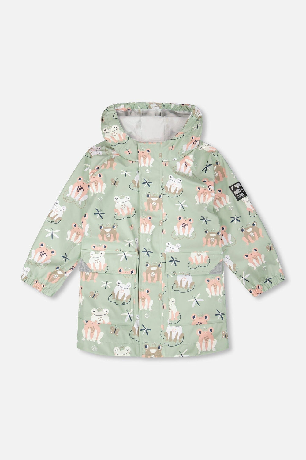 Green raincoat with color-changing frogs