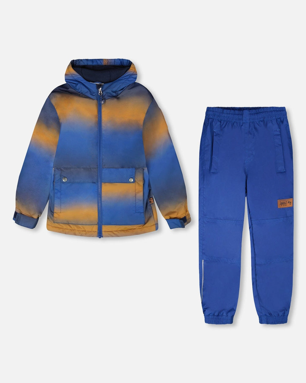 Two-Piece Mid-Season Outerwear Set Blue And Brown Gradient — Deux par Deux