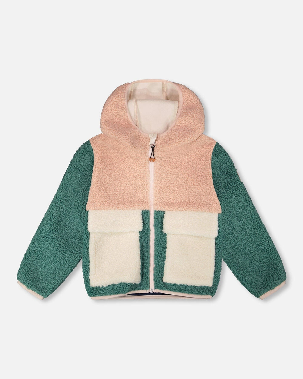 Sherpa Jacket Light Pink Colorblock — Deux par Deux