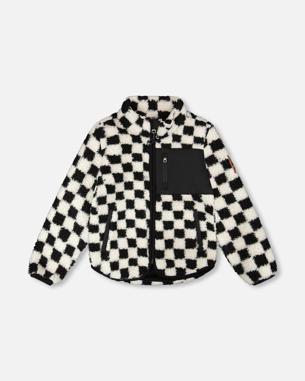 Sherpa Jacket Black Checkerboard — Deux par Deux