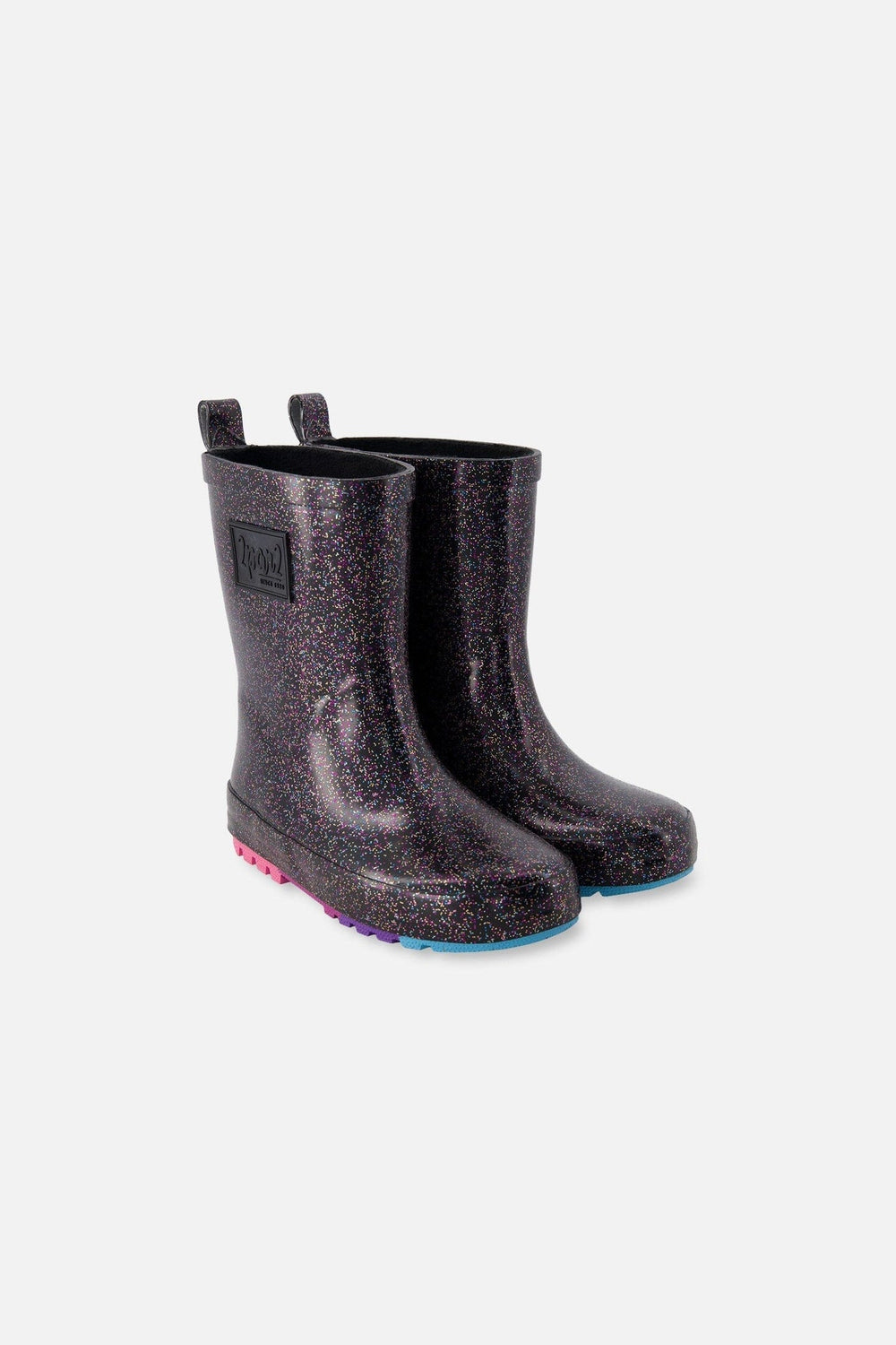 Bottes de pluie en caoutchouc naturel noir pailleté