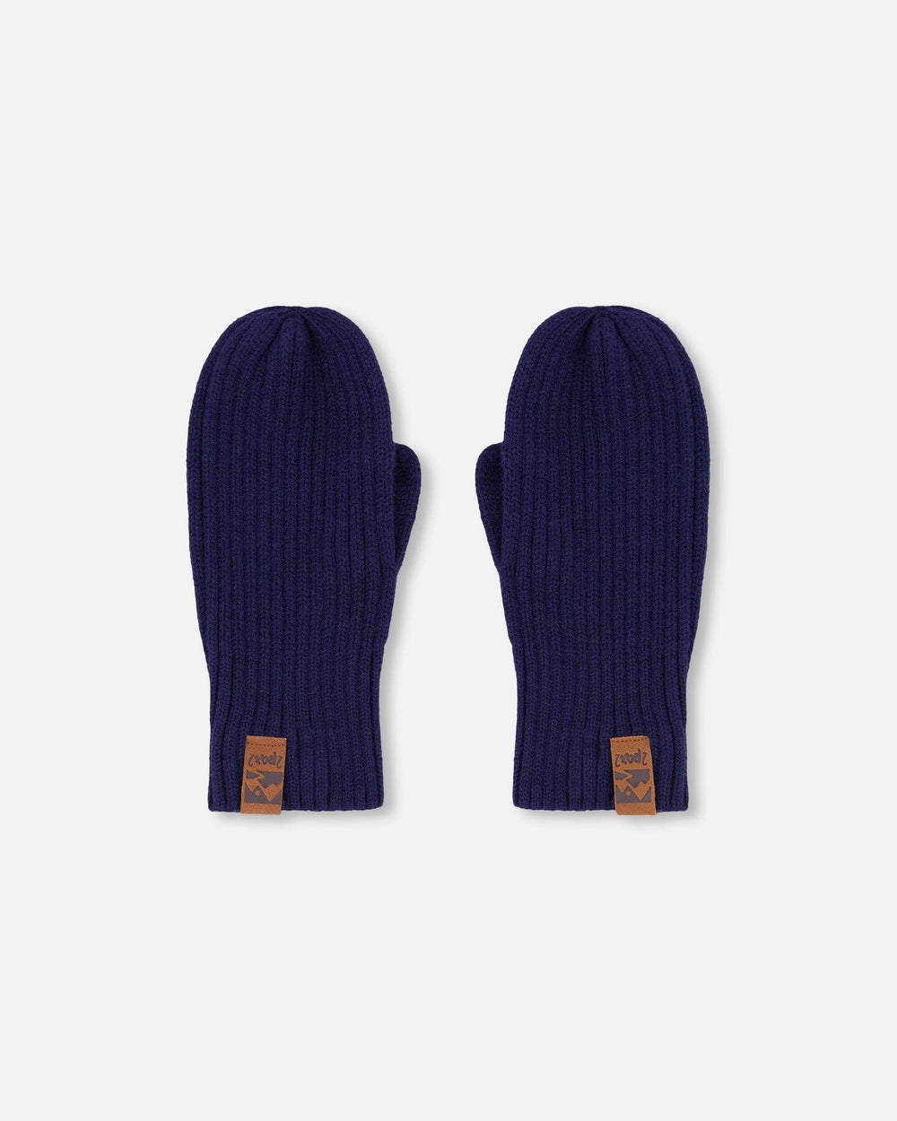 Mitaines en tricot côtelé bleu marine
