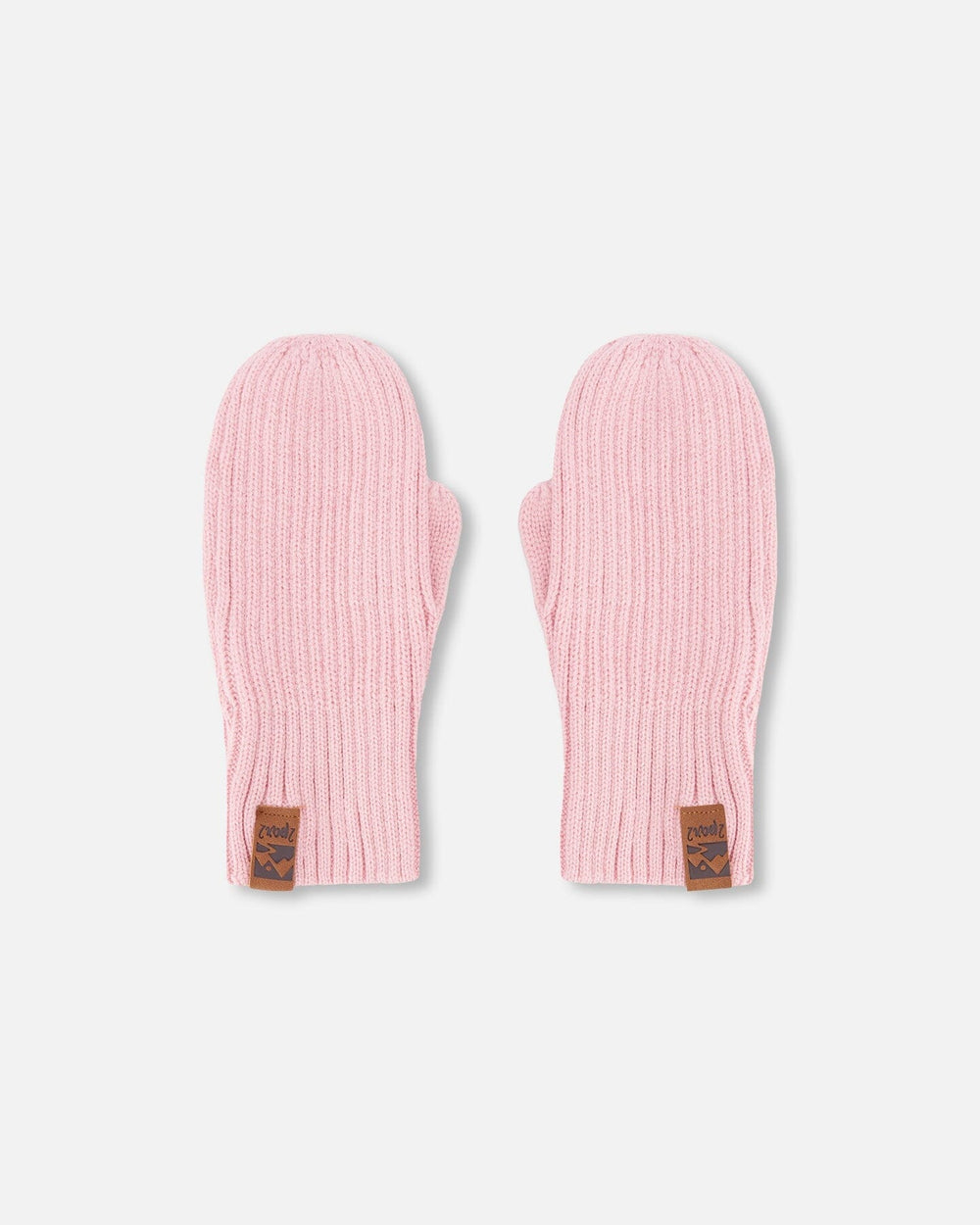 Ribbed Knit Mittens Pale Pink — Deux par Deux