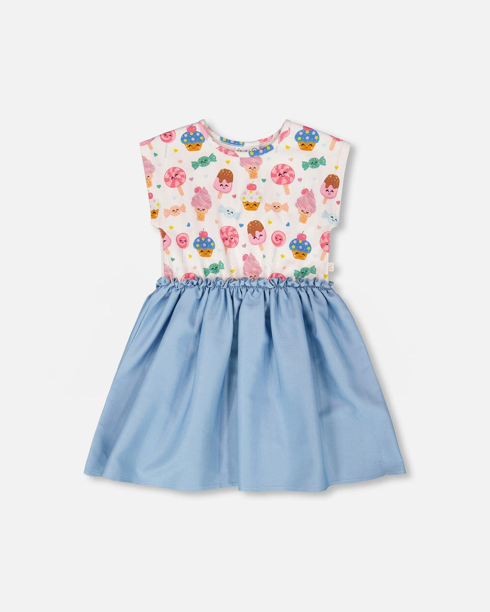 Robe bi-matière Imprimé bonbons blancs