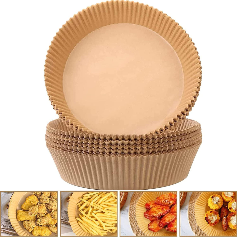 Chemises jetables rondes antiadhésives pour friteuse à air, 20 cm, 50 pièces