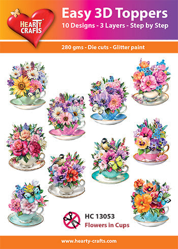 Easy 3D - Toppers Flowers In Cups — Ecstasy Crafts