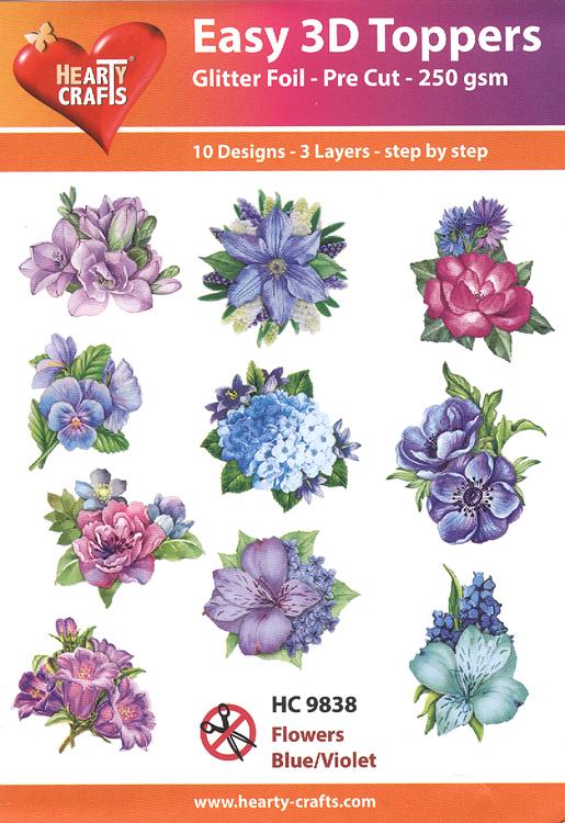 3D facile - Fleurs - Bleu/Violet