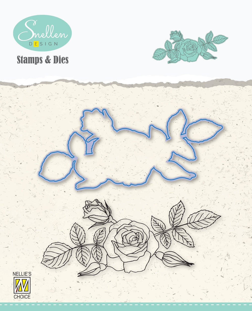 Nellie's Choice Matrices de découpe et tampons Snellen Design Flowers Rose