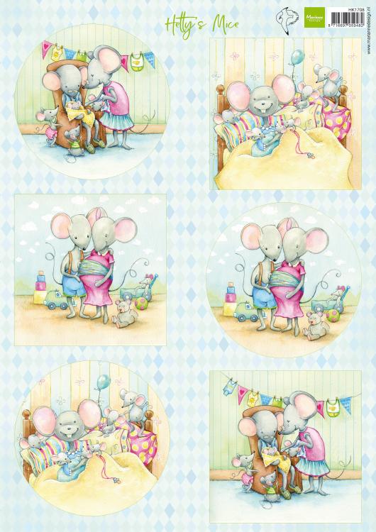 Feuille à découper Souris Hetty Nouveau-né A4