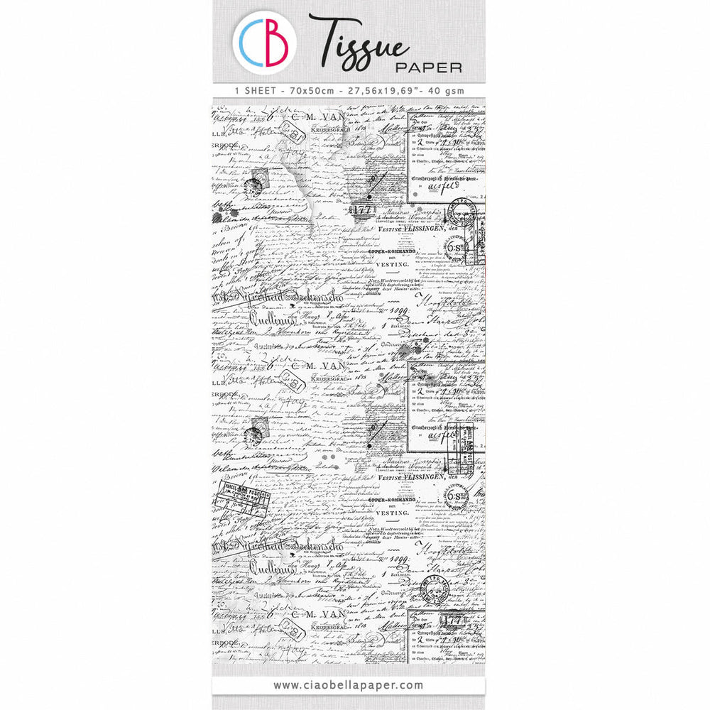 Tissue Paper cm69x49 27.66"x19.29” Gentlemen Words — Ecstasy Crafts