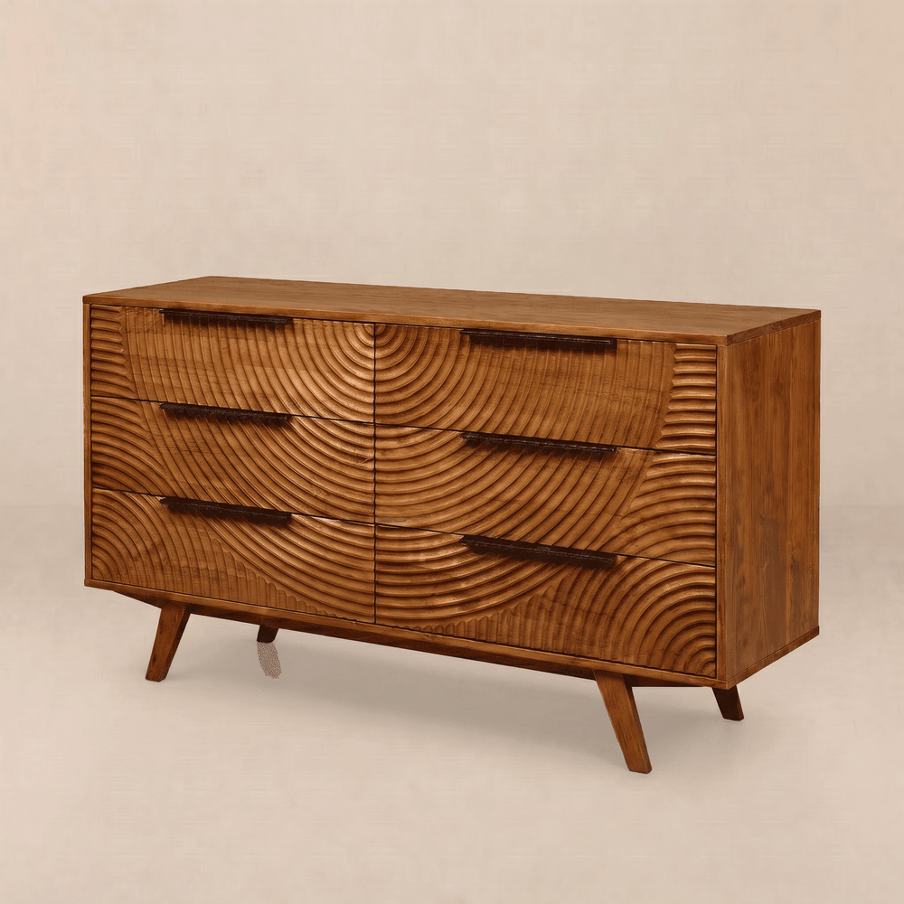 Harmony Solid Wood Dresser with 6 Drawers
