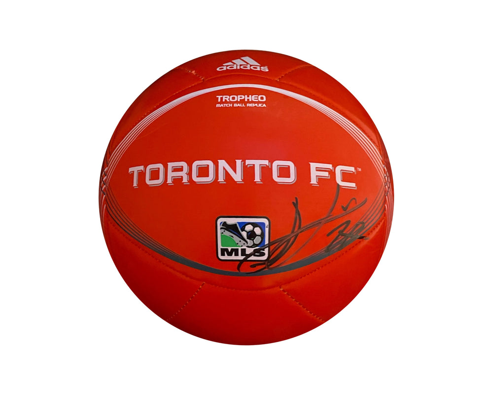 Ballon de match réplique Tropheo rouge du Toronto FC autographié par Lorenzo Insigne