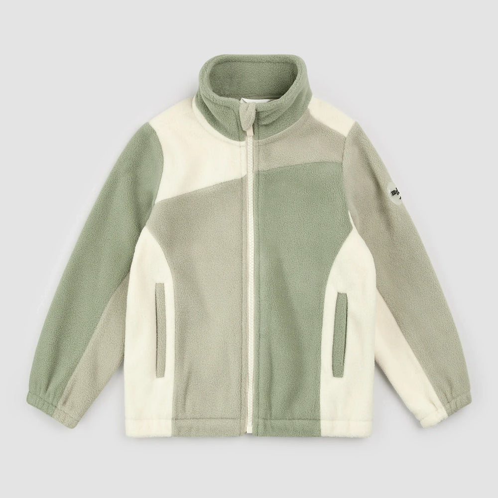 Fleece Jacket | Color Block on Sage | Miles the Label