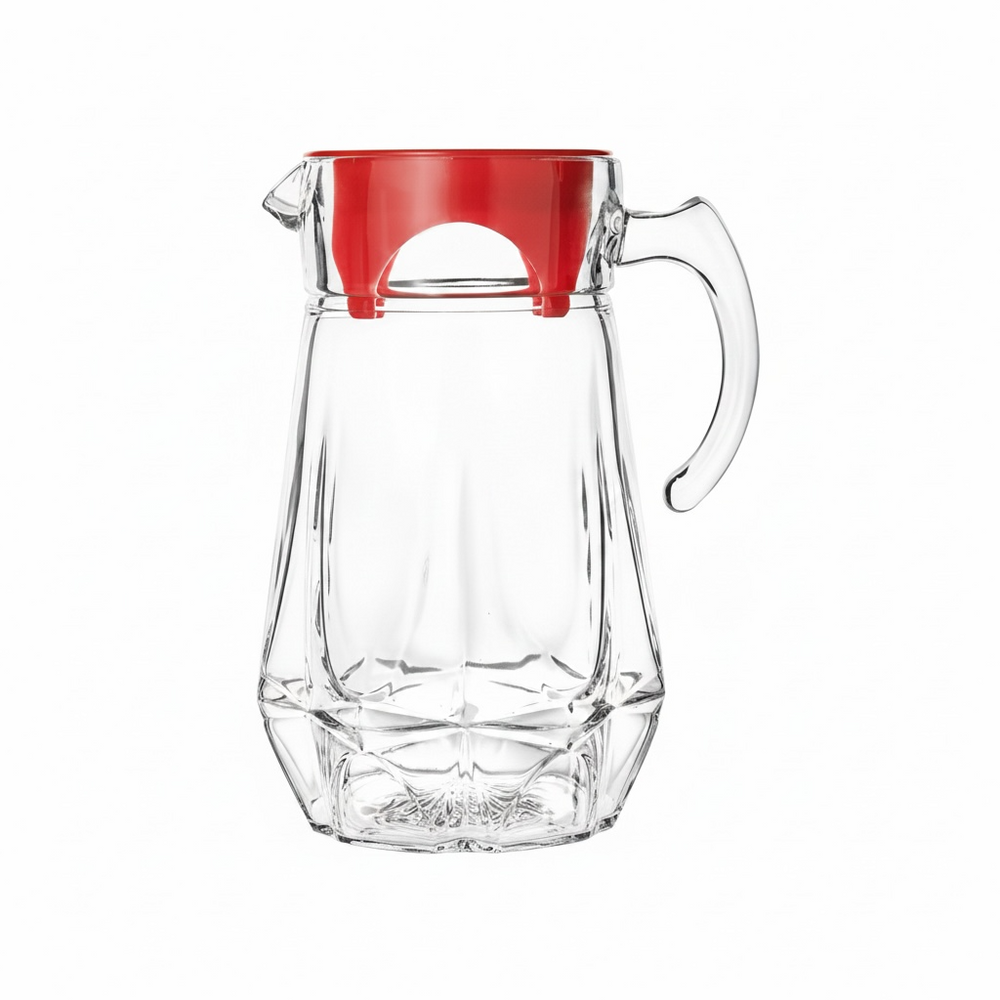 Cruche en verre Noritazeh Static avec couvercle rouge — 1,7 L