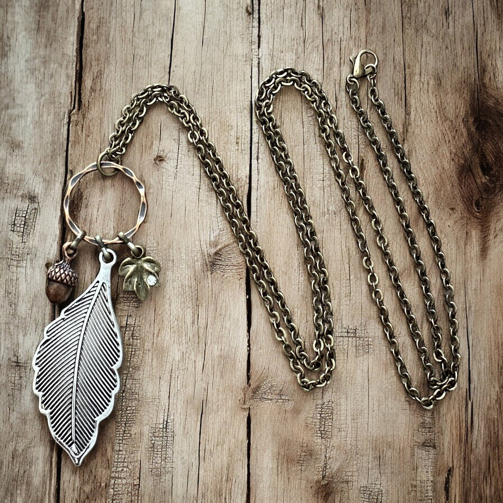 Collier Feuille Métal Mixtes