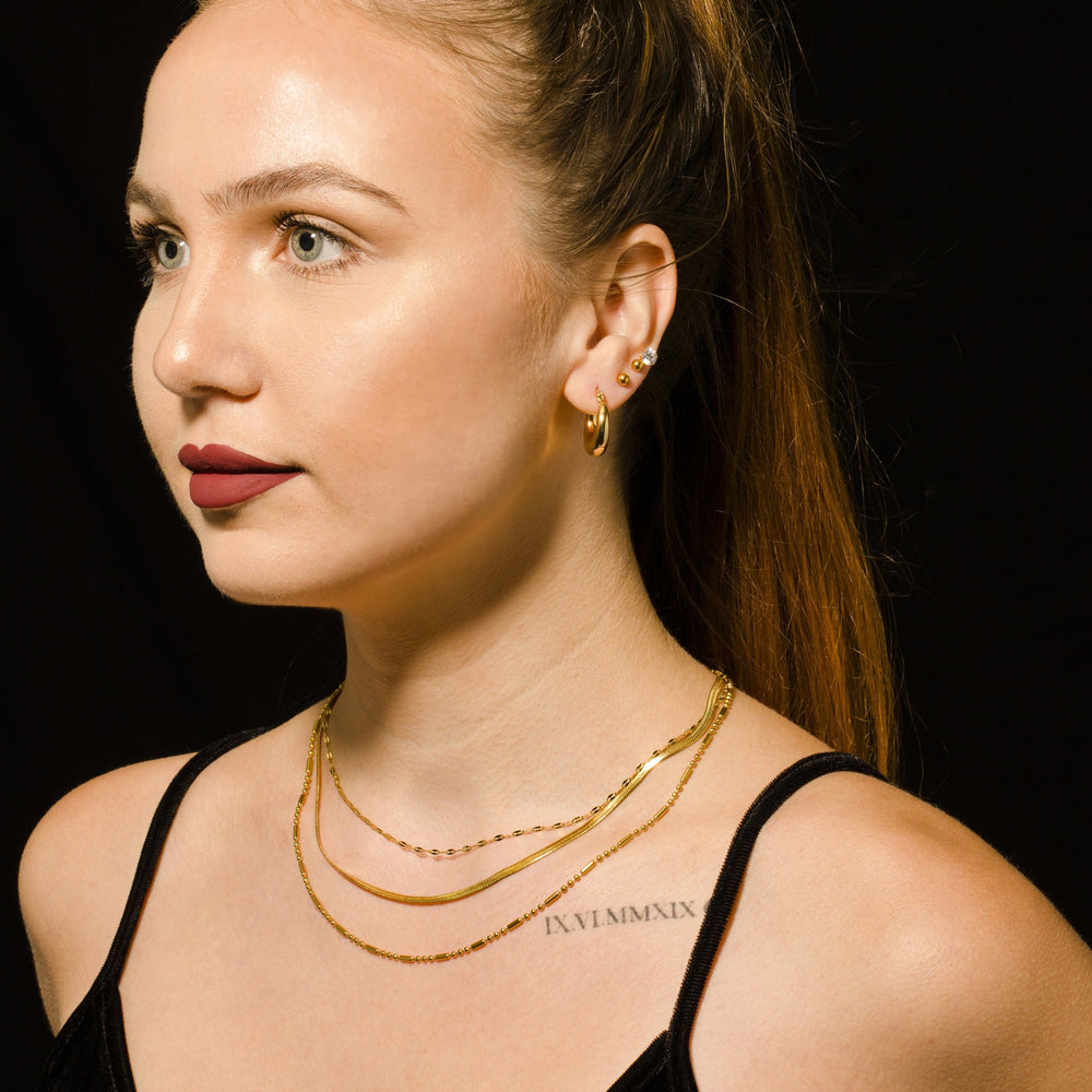 Collier IRIS à multiples chaînes plaqué or