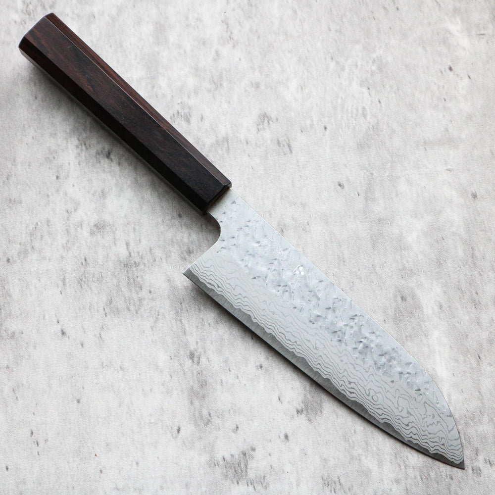 Nigara Hamono Tsuchime Damascus Santoku 170 mm — SHARP Knife Shop