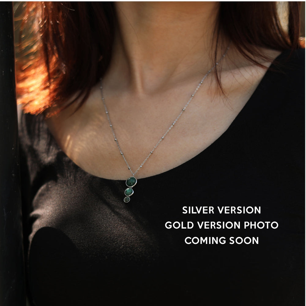 INDY : Collier pendentif 3 pierres en or