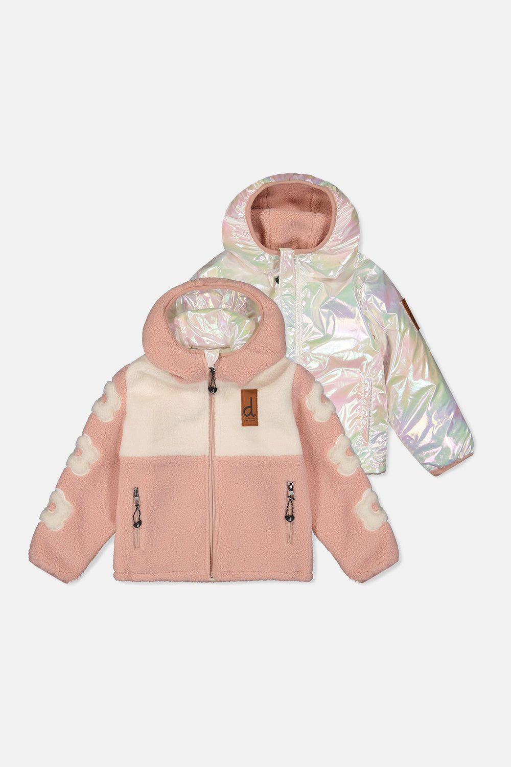 Manteau Mi-Saison Réversible Rose Pâle