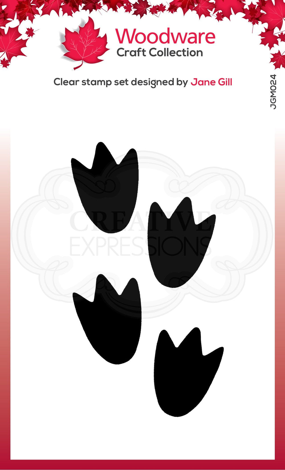 Woodware Clear Singles Festive Fuzzies - Tampon Mini-Pattes de Pingouin 6,6 cm x 4,3 cm