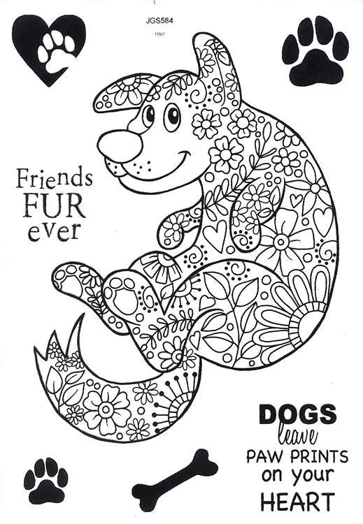 Woodware Clear Singles - Decorative Dog — Ecstasy Crafts