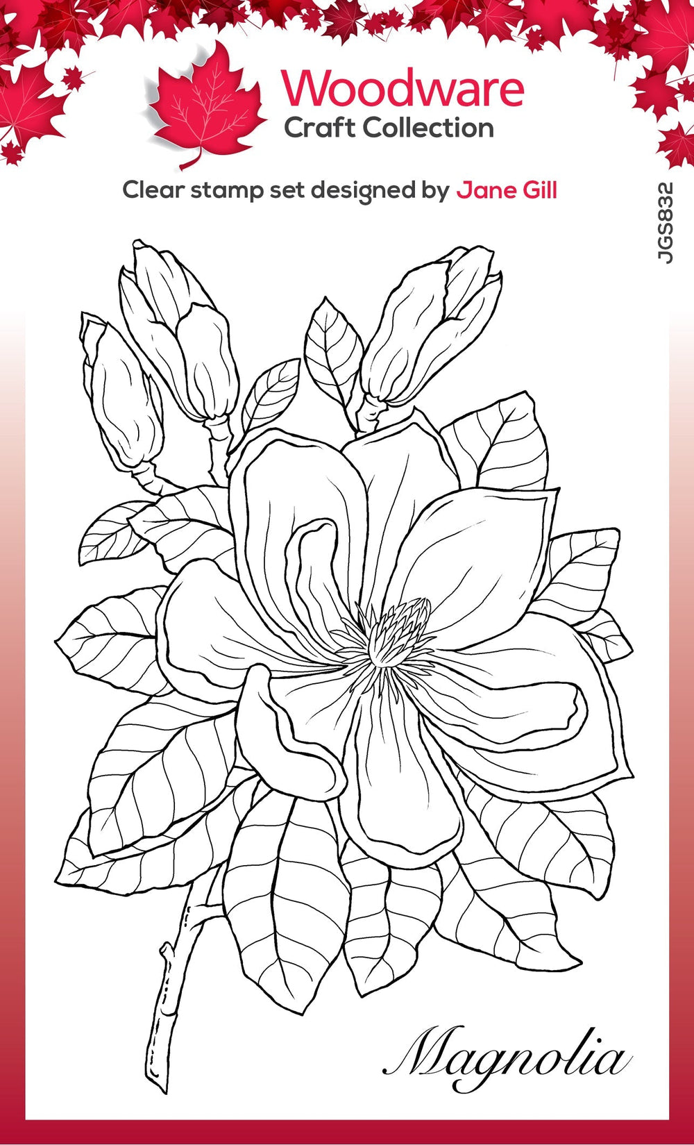 Woodware Clear Singles Magnolia 4 in x 6 in Stamp — Ecstasy Crafts