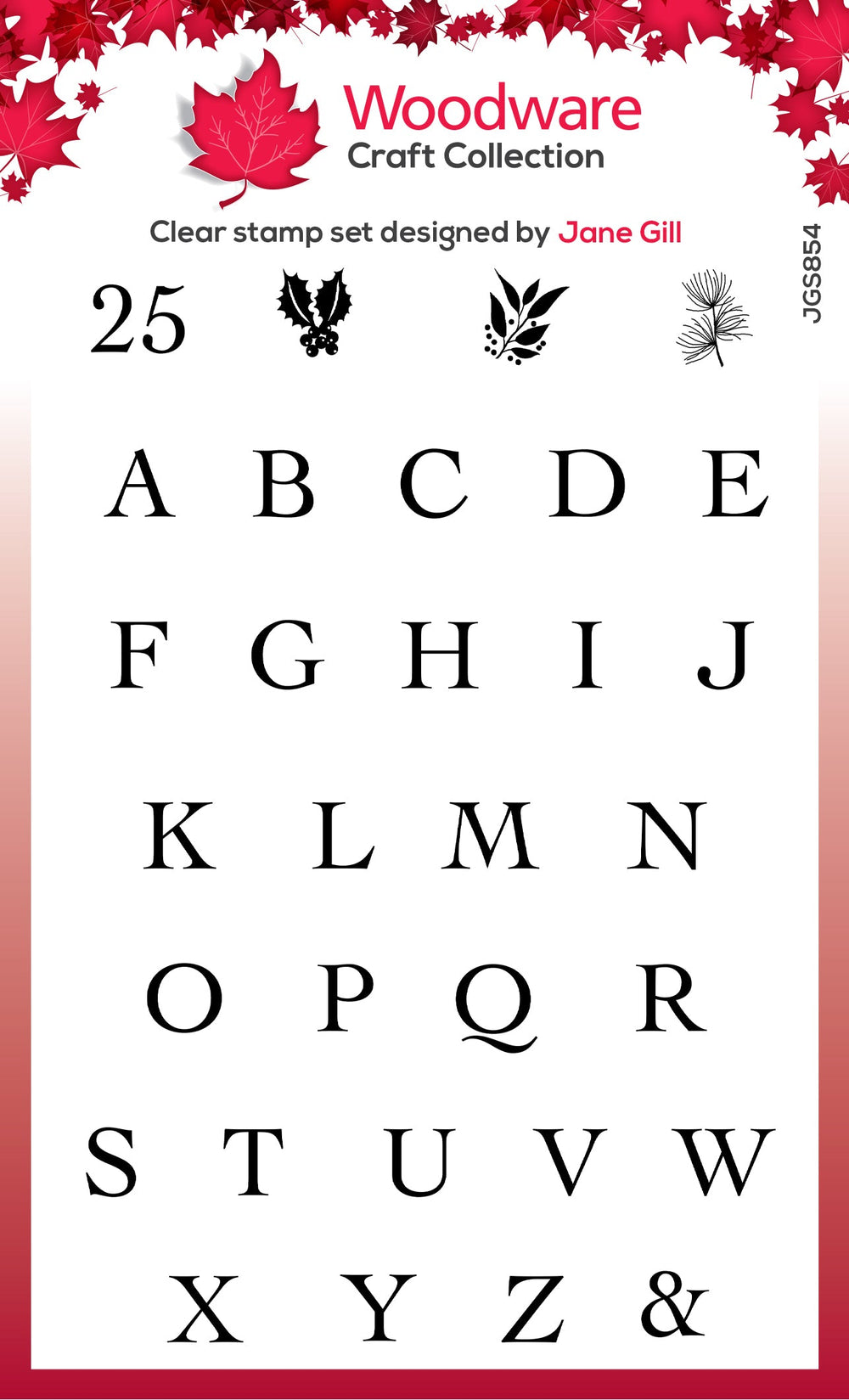 Planche de tampons Woodware Clear Singles Alphabet Tiles 4 x 6 po