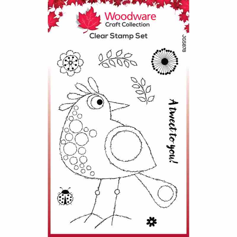 Woodware Clear Singles Bubble Birds Lola, set de tampons 10 x 15 cm