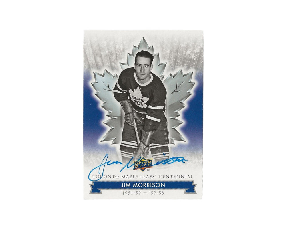 Jim Morrison Carte de hockey Upper Deck Toronto Maple Leafs Centennial #51 2017 autographiée