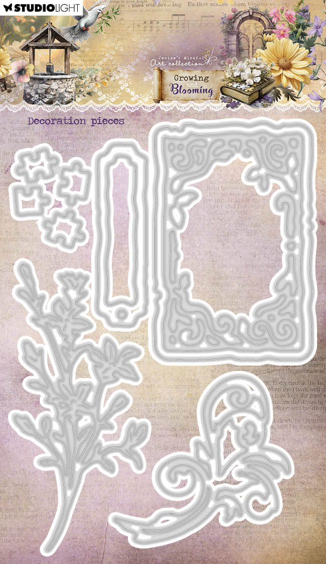 JMA Matrices de Découpe Décoration Fleurs en Croissance et Épanouies 7 Pièces