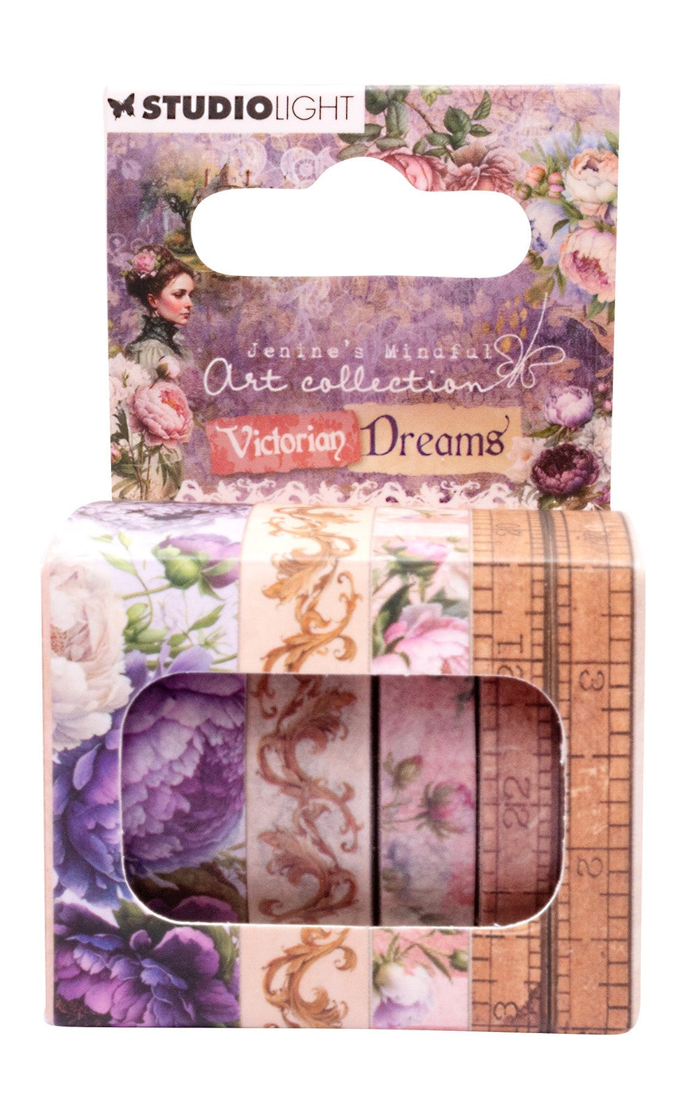 JMA Washi Tape Fleurs & Bordures Rêves Victoriens Lot de 4