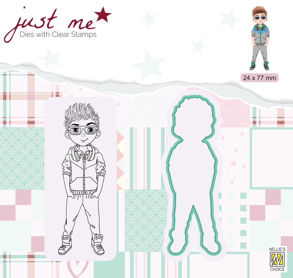 Just Me Stamp & Die Set Teenage Boy — Ecstasy Crafts