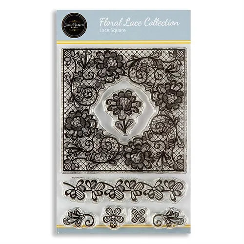 Jamie Rodgers Crafts Ensemble de tampons transparents Lace Square A6