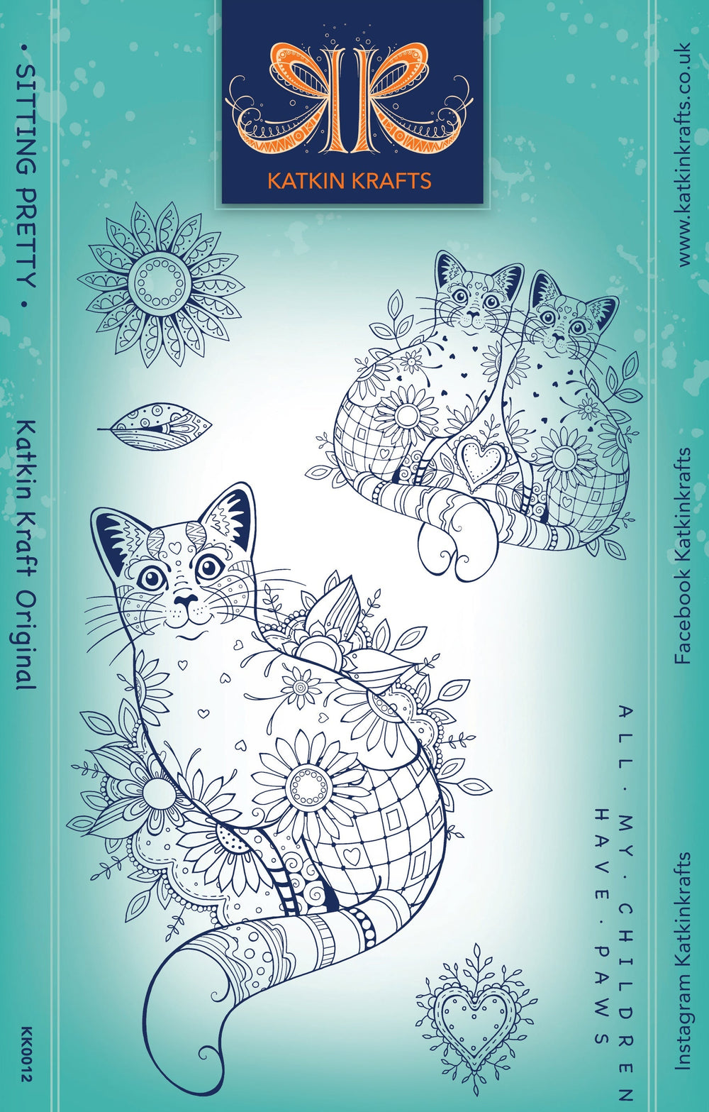 Katkin Krafts Sitting Pretty 6 in x 8 in Clear Stamp Set