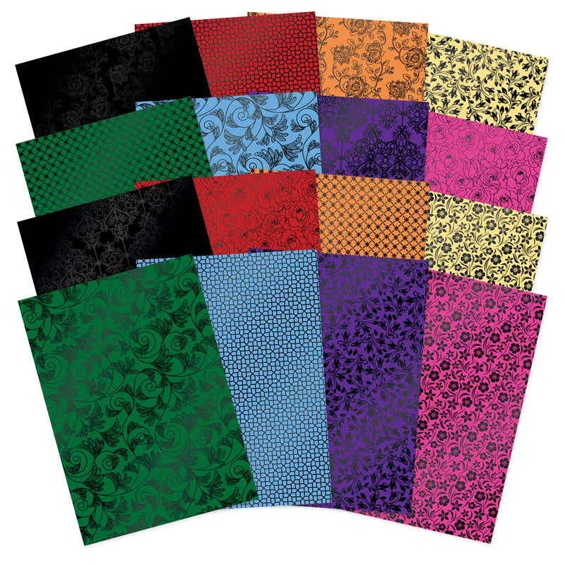 Papier cartonné de luxe avec bords festonnés en vitrail floral