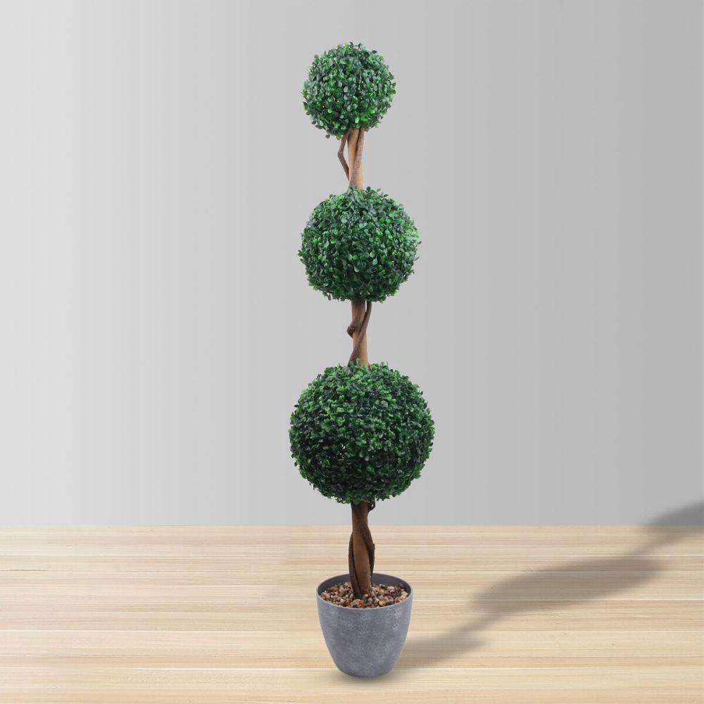 Plante de buis artificiel en topiaire en pot (plusieurs tailles)