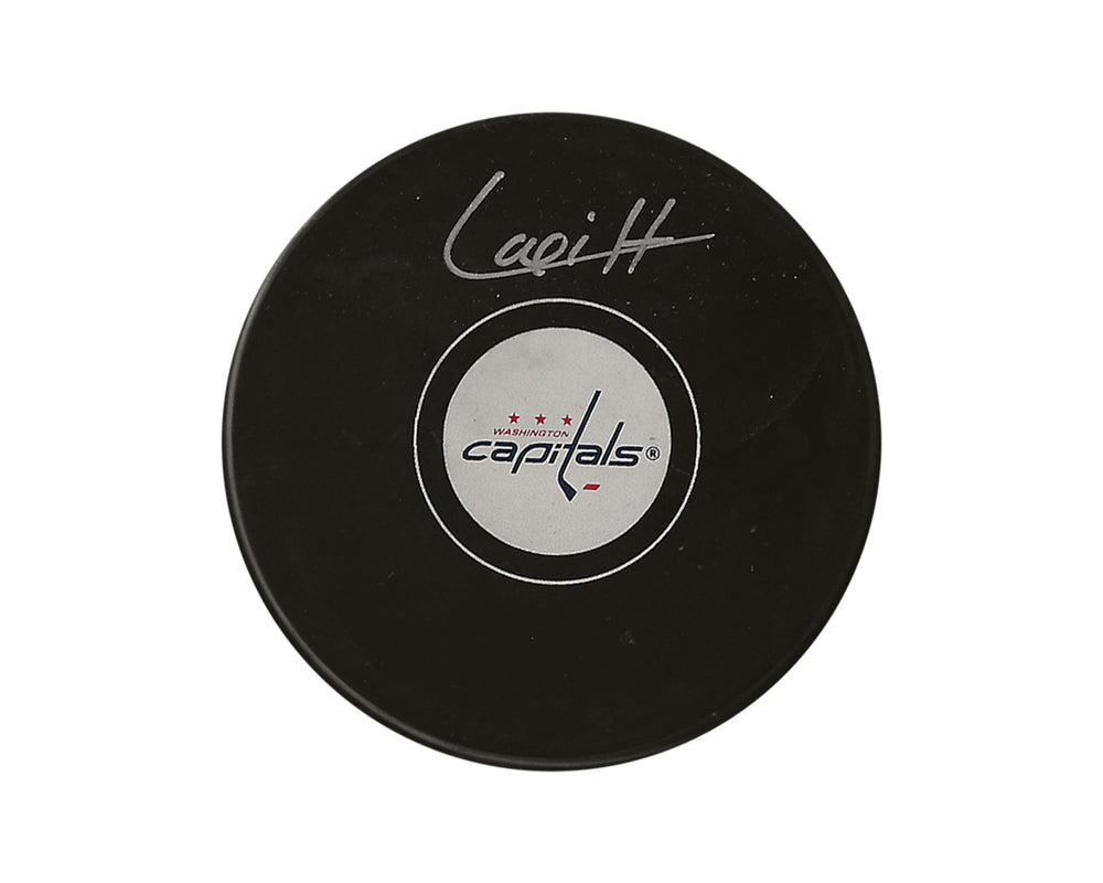 Palet de hockey Washington Capitals autographié par Hendrix Lapierre