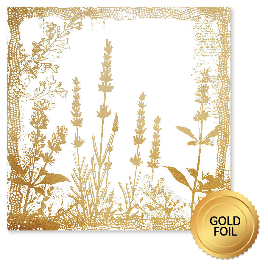 Lavender & Roses Gold Foil A 12x12 Paper (6pc Bulk Pack) 32223 — Ecstasy Crafts