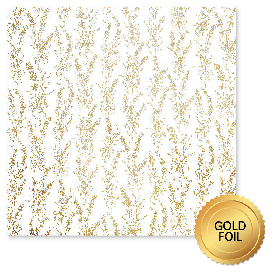 Lavender & Roses Gold Foil B 12x12 Paper (6pc Bulk Pack) 32226 — Ecstasy Crafts