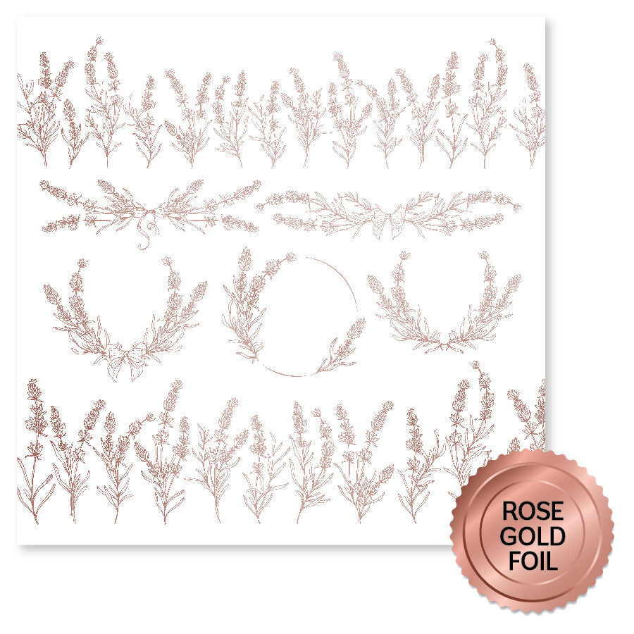 Lavender & Roses Rose Gold Foil D 12x12 Paper (6pc Bulk Pack) 32208 — Ecstasy Crafts